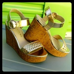 Golden girl , braided wedgies.